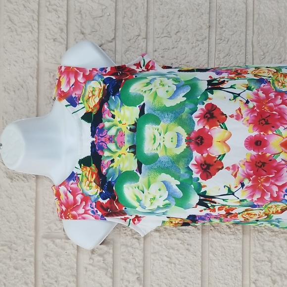 🌹Vogue Fashion Multi Color Floral Knit Dress - Picture 2 of 7